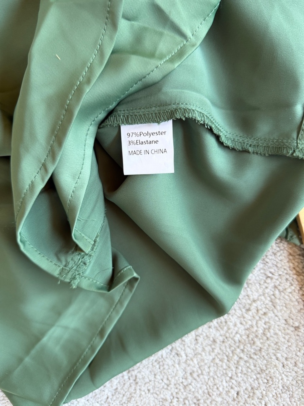 BTFBM Green Faux Wrap Satin Mock Neck Sleeve Dress Size Med NWT - Picture 6 of 11